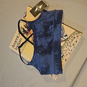 Brand new!! Skechers Go Flex blue tye dye sports bra size large